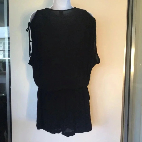 L’Space Daylight black gauze romper drawstring Size L - Picture 5 of 10